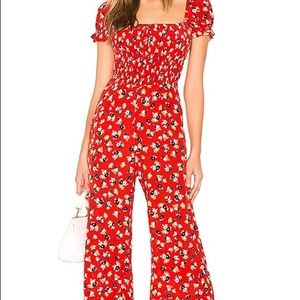 Faithfull the Brand Della Jumpsuit in Red Jasmine Floral